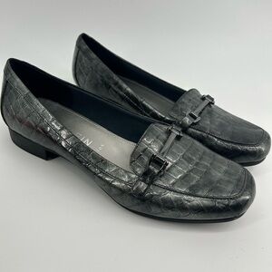 Anne Klein Iflex Croc Embossed leather Varina loafers Women's Size 11 Timeless